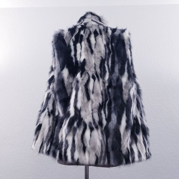 Michael Michael Kors Zebra Pattern Sleeveless Faux Mink Fur Vest - Picture 4 of 10